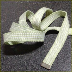 Size 16 - Green and White Striped Canvas Cinch Belt